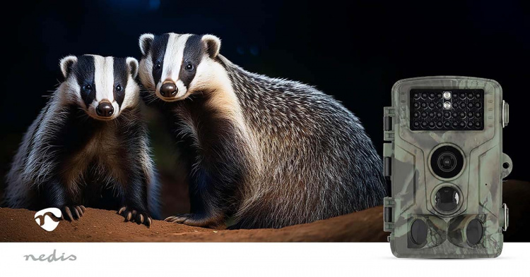 Nedis Wildlife Camera | 4K@10fps | 50 MPixel | 5 MPixel CMOS | IP65 | Black No-Glow IR | Night vision | Viewing angle: 60 ° | Motion sensor | Detection angle: 130 ° | Detection range: 20 m | Screen size: 2.4 