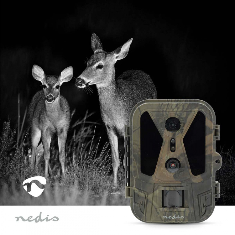 Nedis Wildlife Camera | 4K@10fps | 50 MPixel | 8 MPixel CMOS | IP65 | Black No-Glow IR | Night vision | Viewing angle: 100 ° | Motion sensor | Detection angle: 120 ° | Detection range: 25 m | Screen size: 2.4 