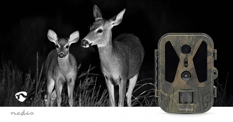 Nedis Wildlife Camera | 4K@10fps | 50 MPixel | 8 MPixel CMOS | IP65 | Black No-Glow IR | Night vision | Viewing angle: 100 ° | Motion sensor | Detection angle: 120 ° | Detection range: 25 m | Screen size: 2.4 