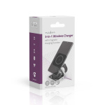 Nedis Wireless Charger | 3-in-1 | 2.5 / 5 / 15 W | LED-indicator in use | Including cable | USB-A / USB-C™ | 1.50 m