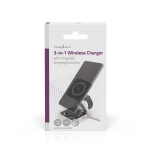 Nedis Wireless Charger | 3-in-1 | 2.5 / 5 / 15 W | LED-indicator in use | Including cable | USB-A / USB-C™ | 1.50 m
