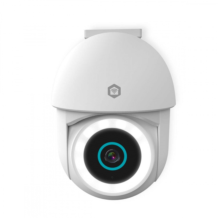 Nedis SmartLife Outdoor Camera | 3MP Full HD 1296p | Pan tilt | IP65 | Cloud Storage (optional) / microSD (not included) / Onvif | 5 V DC | With motion sensor | Night vision | White