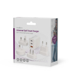Nedis Travel Adapter | 100 - 240 V AC 50/60 Hz | 65 W | White