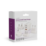 Nedis Travel Adapter | 100 - 240 V AC 50/60 Hz | 65 W | White
