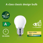 Philips LED E27 Klot P45 2,3W (40W) Frostad 485lm 2700K Energiklass A