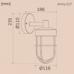 Llitt Jimmy Väggarmatur E27-sockel IP44 Corten