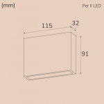 Llitt Per II Väggarmatur LED IP54 3000K 6W 430lm Corten