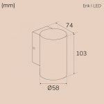 Llitt Erik I Väggarmatur LED IP65 3000K 2W 293lm Antracit