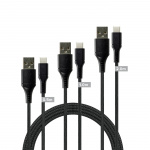 Speedlink USB-A to USB-C Cable Set, black