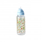 RICE Plastic Kids Drinking Bottle with Happy Forest Print - Blue - 500 ml