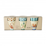 RICE Melamine Cups with Happy Forest Prints - Blue - Small