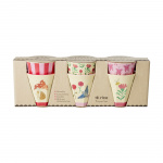 RICE Melamine Cups with Happy Forest Prints - Pink - Small