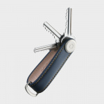 Orbitkey Leather Key Organiser- Navy/Tan