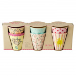 RICE 6 Pcs Small Melamine Kids Cups - Multi Funky Print