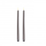 Uyuni LED taper candle 2-pack - Grey, Smooth - 2,3x25 cm (UL-TA-GR02325-2) Uyuni LED taper candle 2-pack - Grey, Smooth - 2,3x25 cm (UL-TA-GR02325-2)