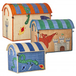 RICE Raffia Toy Baskets - Dragon Theme - Set of 3 RICE Raffia Toy Baskets - Dragon Theme - Set of 3