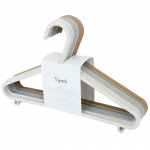 3 Sprouts Wheat Straw Hanger (set of 15) - Cream/Gray/Brown - 20.5 x 29 cm