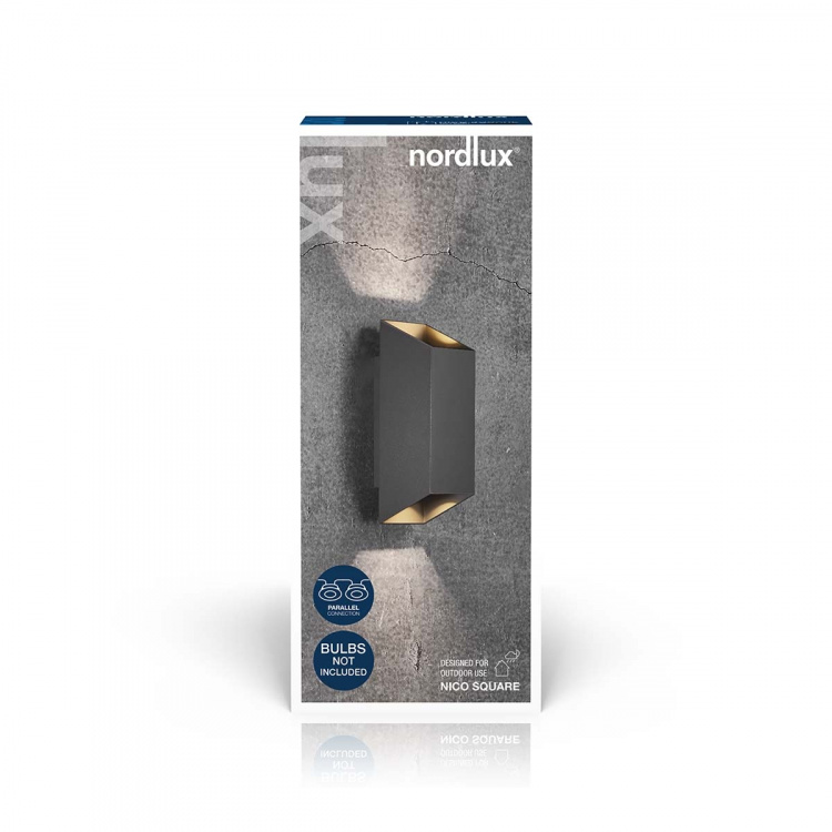 Nordlux Nico Square 22 Wall light Black