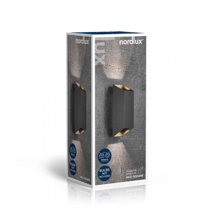 Nordlux Nico Square 22 Wall light Black