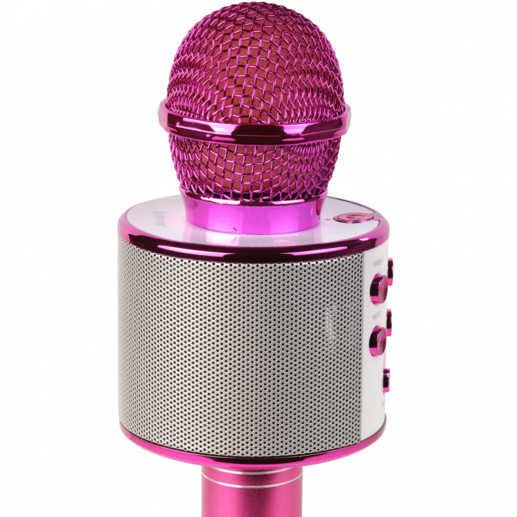 Denver Bluetooth Karaoke Microphone with built-in speaker. Pink in colour