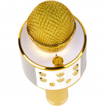 Denver Bluetooth Karaoke Microphone with built-in speaker. Gold colour Denver Bluetooth Karaoke Microphone with built-in speaker. Gold colour