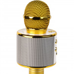 Denver Bluetooth Karaoke Microphone with built-in speaker. Gold colour Denver Bluetooth Karaoke Microphone with built-in speaker. Gold colour