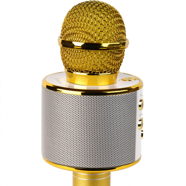 Denver Bluetooth Karaoke Microphone with built-in speaker. Gold colour Denver Bluetooth Karaoke Microphone with built-in speaker. Gold colour