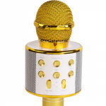 Denver Bluetooth Karaoke Microphone with built-in speaker. Gold colour Denver Bluetooth Karaoke Microphone with built-in speaker. Gold colour