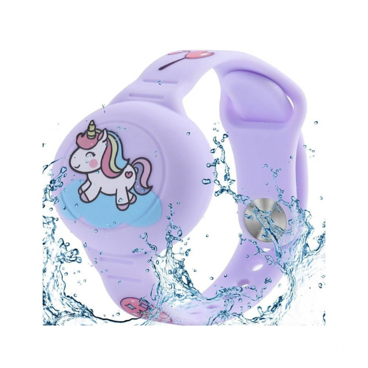 OFKOZ Bracelet Apple Airtag Kids Waterproof Unicorn Purple