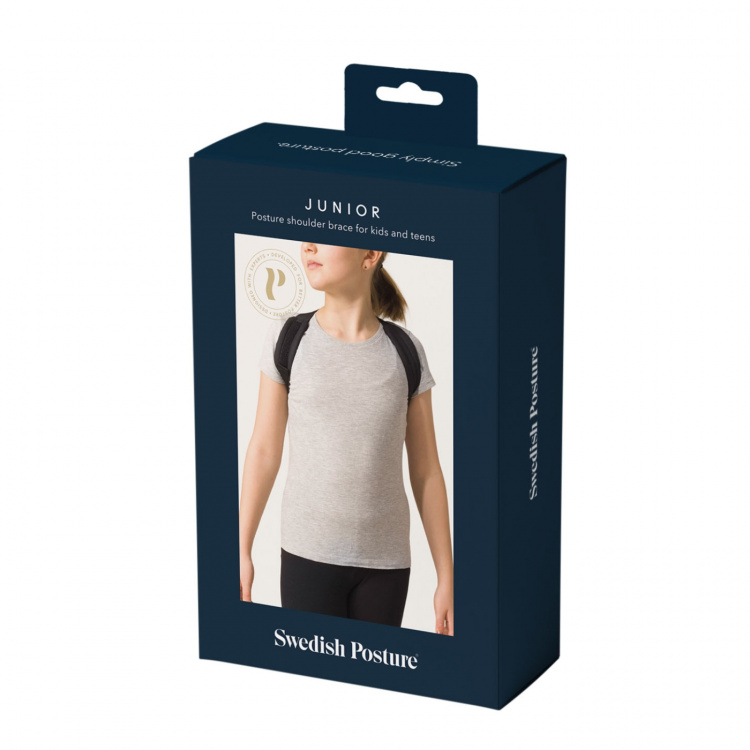 SWEDISH POSTURE Junior Posture Brace Black 6-12 years