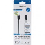 Hama Usb-C Extension Black 0.5m Hama Usb-C Extension Black 0.5m