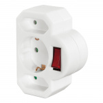 Hama Socket Adapter 3-Way With Switch Adapter White Hama Socket Adapter 3-Way With Switch Adapter White