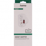 Hama Socket Adapter 3-Way With Switch Adapter White Hama Socket Adapter 3-Way With Switch Adapter White