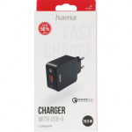 Hama Fast Charger 1x USB-A Qualcomm 19.5w Black Hama Fast Charger 1x USB-A Qualcomm 19.5w Black