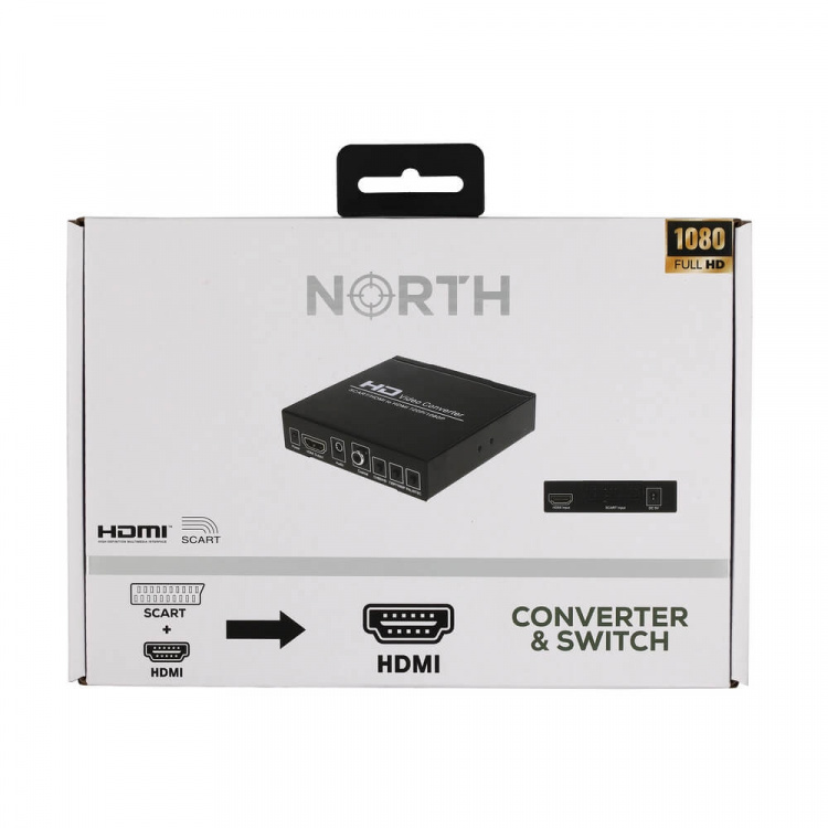 North SCART+HDMI to HDMI HD Converter and Switch Black