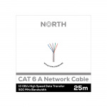 North Networkcable Cat6A UTP White 25m no RJ45 Solid 10Gb/s 500MHz 26awg CM North Networkcable Cat6A UTP White 25m no RJ45 Solid 10Gb/s 500MHz 26awg CM