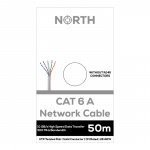 North Networkcable Cat6A UTP White 50m no RJ45 Solid 10Gb/s 500MHz 26awg CM North Networkcable Cat6A UTP White 50m no RJ45 Solid 10Gb/s 500MHz 26awg CM