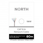 North Networkcable Cat6A UTP White 80m no RJ45 Solid 10Gb/s 500MHz 24awg CM North Networkcable Cat6A UTP White 80m no RJ45 Solid 10Gb/s 500MHz 24awg CM