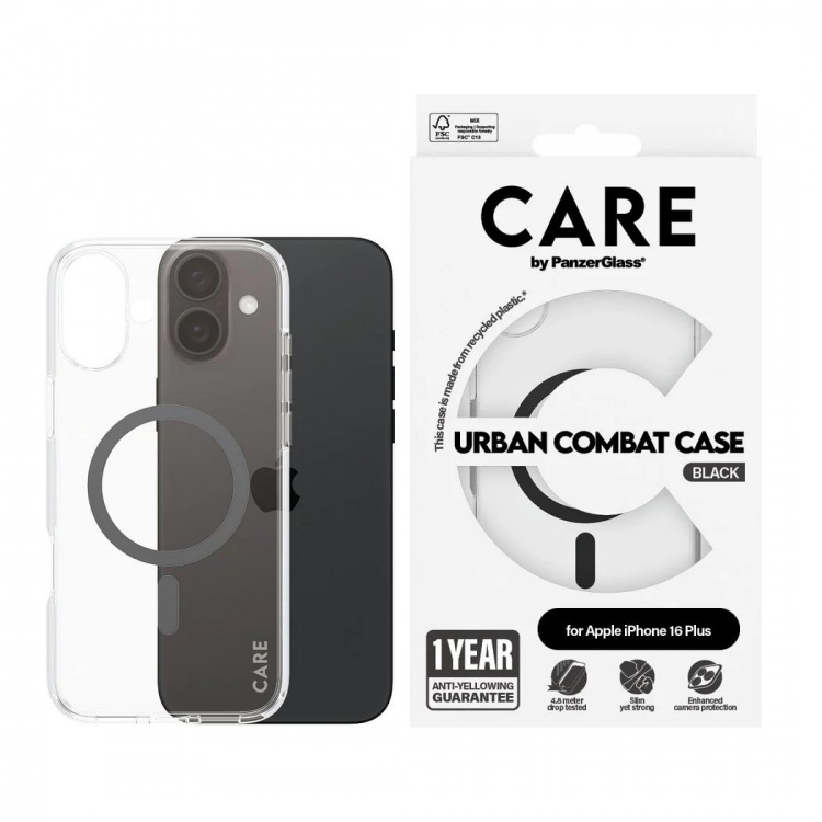 PanzerGlass CARE Urban Combat Case Magsafe Black for Apple iPhone 16 Plus PanzerGlass CARE Urban Combat Case Magsafe Black for Apple iPhone 16 Plus