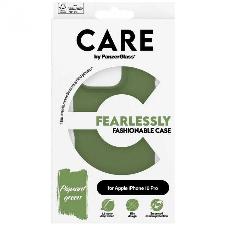 PanzerGlass CARE Trendy Case for iPhone 16 Pro Green