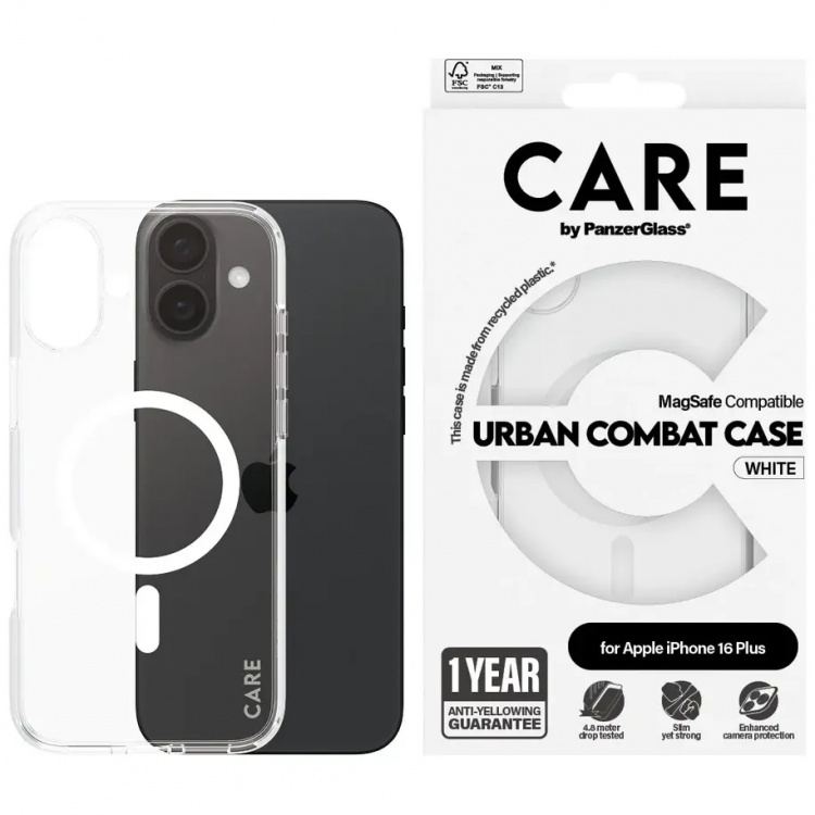 PanzerGlass CARE Urban Combat Case Magsafe White for Apple iPhone 16 Plus PanzerGlass CARE Urban Combat Case Magsafe White for Apple iPhone 16 Plus