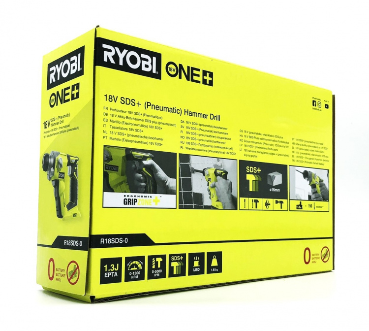 Ryobi One+ R18SDS-0 Rotary hammer No battery 18V 1.3Joule Ryobi One+ R18SDS-0 Rotary hammer No battery 18V 1.3Joule