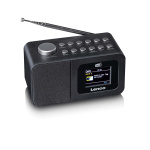 Lenco DAB+/FM Radio alarm clock with colour display, sleep timer, and dual alarm function Black