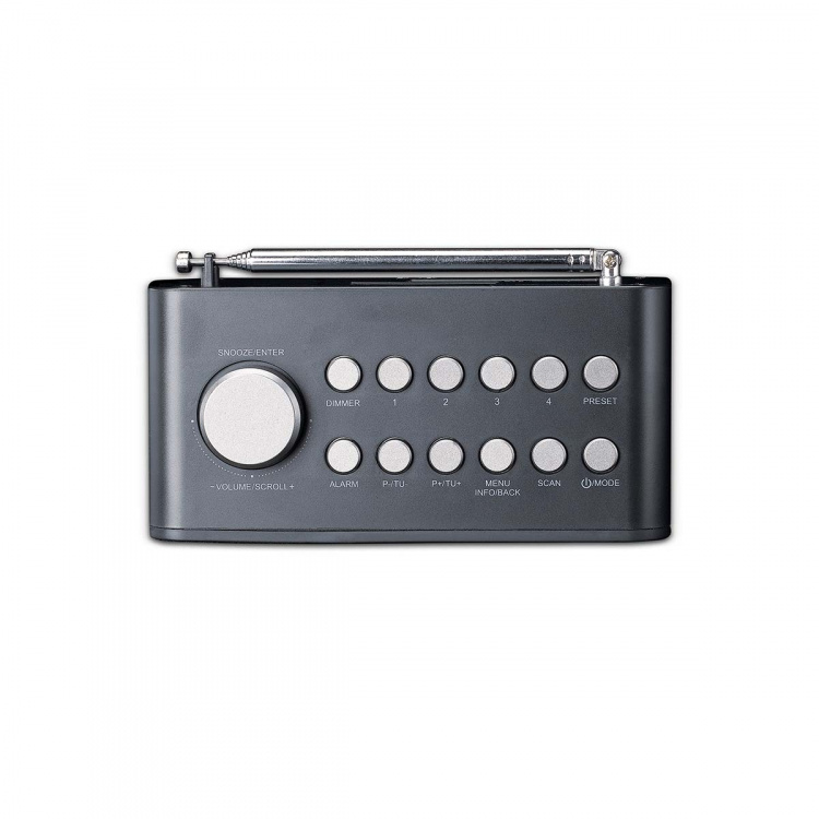 Lenco DAB+/FM Radio alarm clock with colour display, sleep timer, and dual alarm function Black