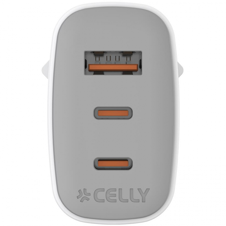 Celly USB-laddare GaN 1 x USB-A + 2 x USB-C PD 65W Celly USB-laddare GaN 1 x USB-A + 2 x USB-C PD 65W