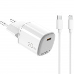 Celly USB-laddare GaN 1 x USB-C PD 20W + Lightning-kabel Celly USB-laddare GaN 1 x USB-C PD 20W + Lightning-kabel