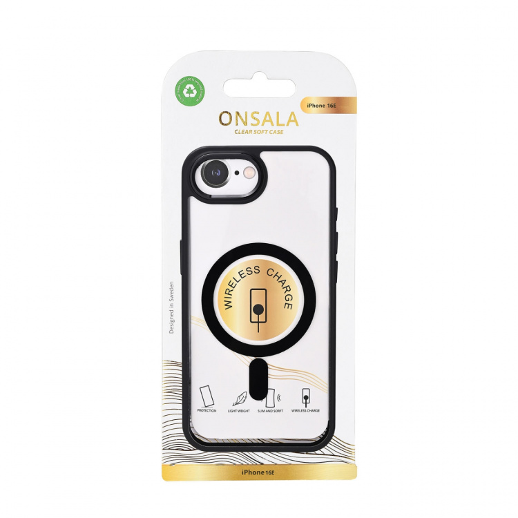 Onsala Phone Case iPhone 16E MagSerie Transparent Black Onsala Phone Case iPhone 16E MagSerie Transparent Black