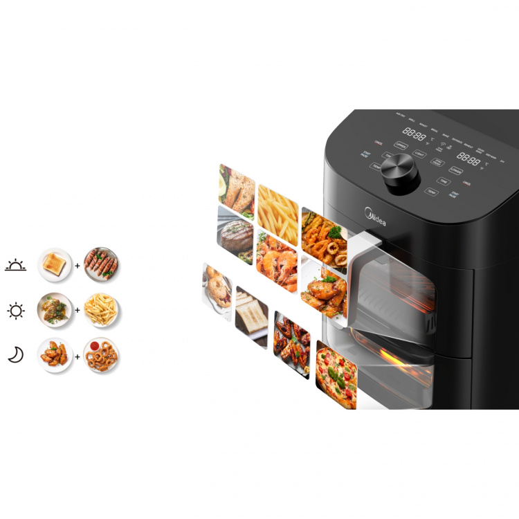 Midea Airfryer 2 i 1 Kombination med Ugn 6,4 + 4,4 Liter Midea Airfryer 2 i 1 Kombination med Ugn 6,4 + 4,4 Liter