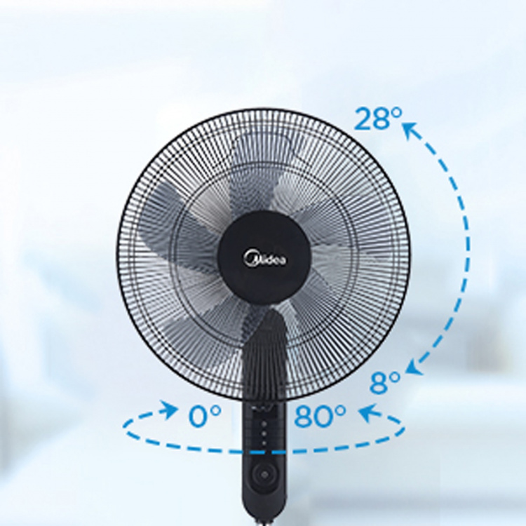 Midea Golvfläkt 3 Hastigheter och Fjärrkontroll, Svart Midea Golvfläkt 3 Hastigheter och Fjärrkontroll, Svart