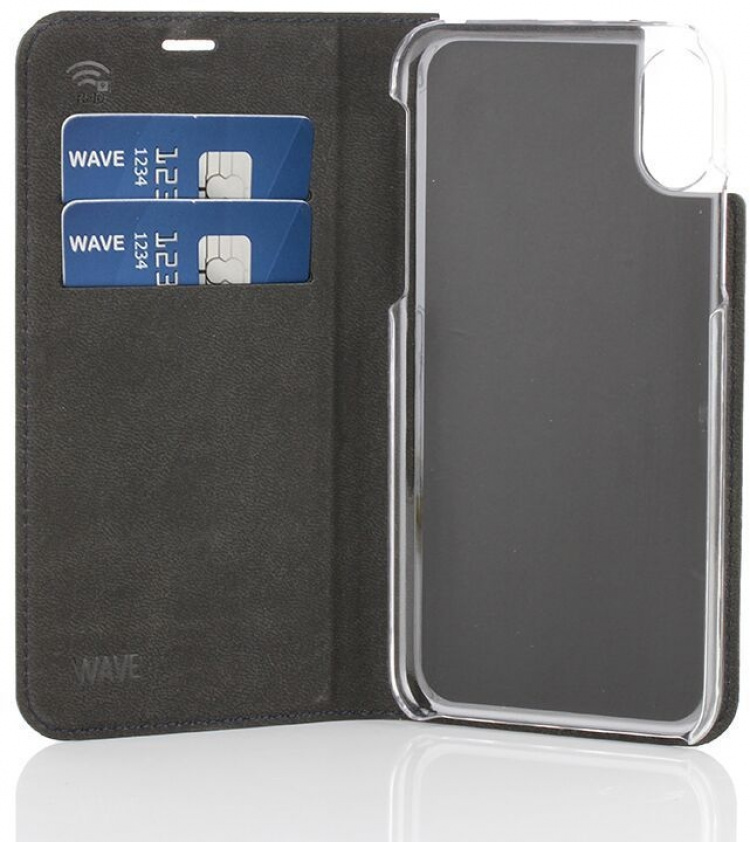 Wave BookCase protective case, iPhone X / Xs, dark blue Wave BookCase protective case, iPhone X / Xs, dark blue
